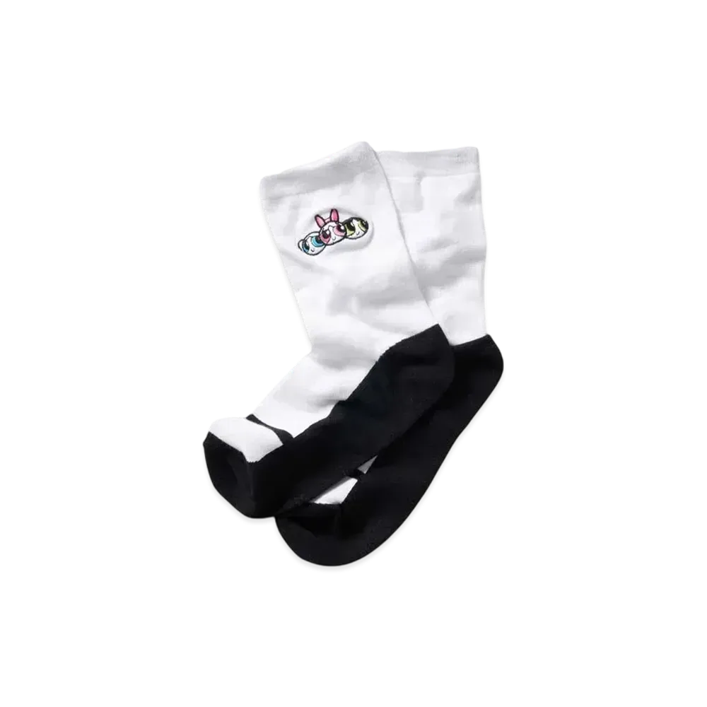 graniph x The Powerpuff Girls Girls Face Middle Socks "White"
