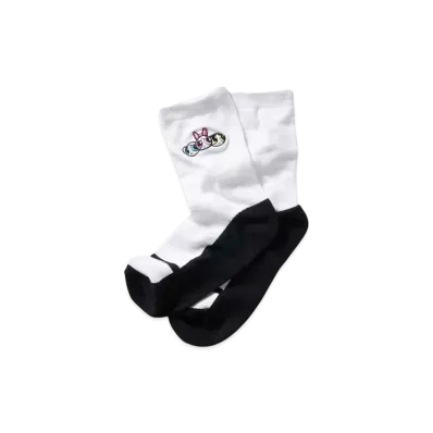 graniph x The Powerpuff Girls Girls Face Middle Socks "White"
