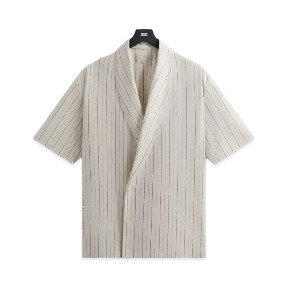 Kith Striped Twill Thompson Crossover Shirt "Sandrift"