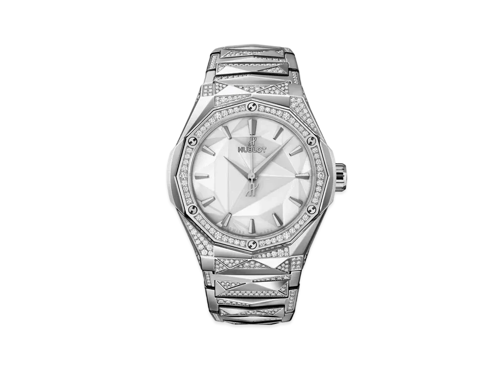 HUBLOT Classic Fusion Orlinski Bracelet Titanium White Alternative Pave 40mm