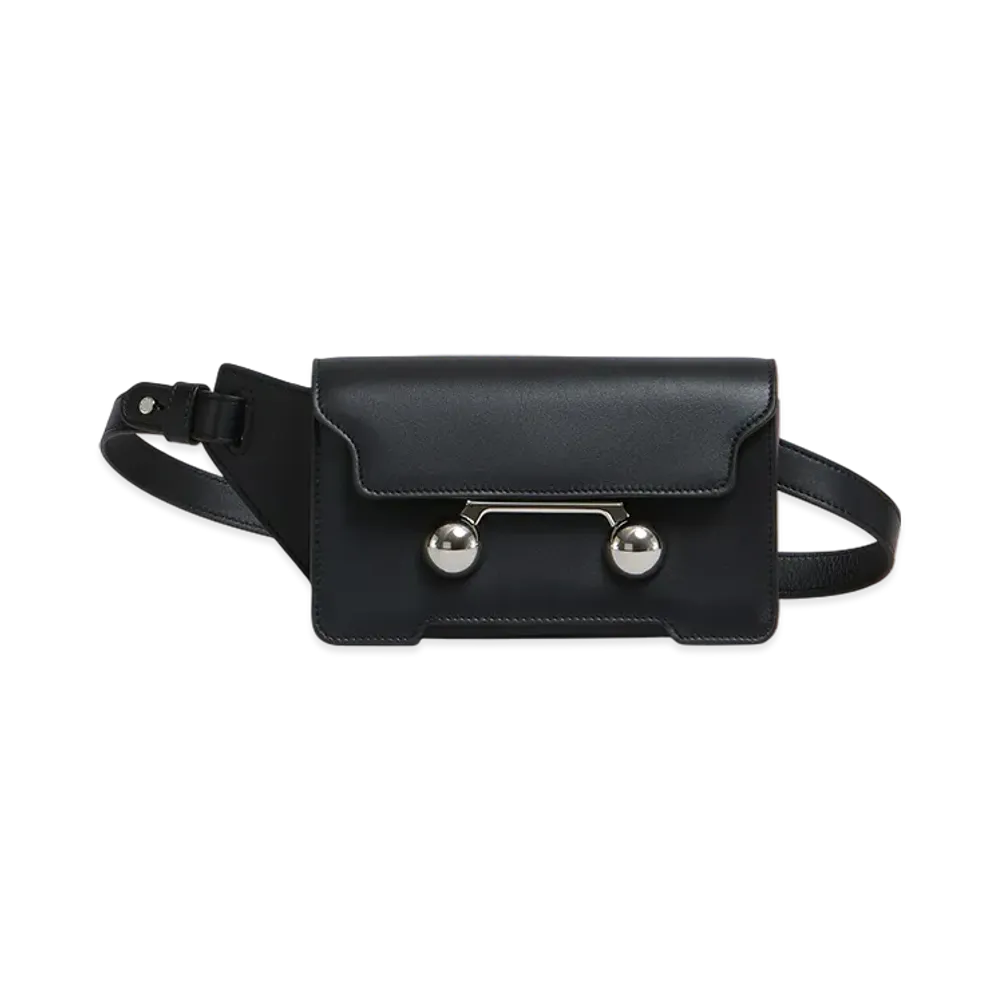MARNI Trunkaroo Crossbody Bag in Leather "Black"