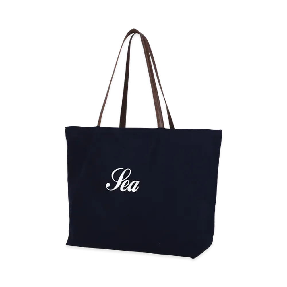 WIND AND SEA Script Tote Bag "Navy"