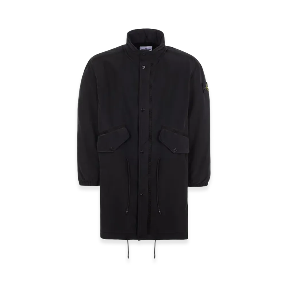 Stone Island 70631 David Light-TC with Micro Fleece Fishtail Trench Coat - 23FW "Black"