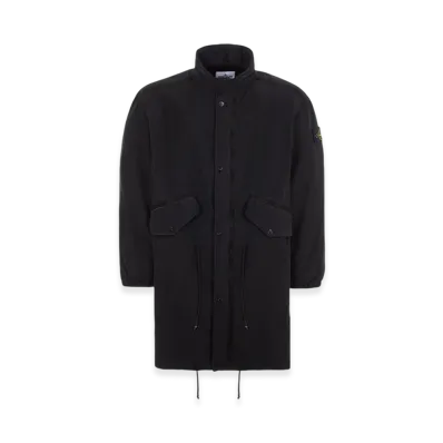 Stone Island 70631 David Light-TC with Micro Fleece Fishtail Trench Coat - 23FW "Black"