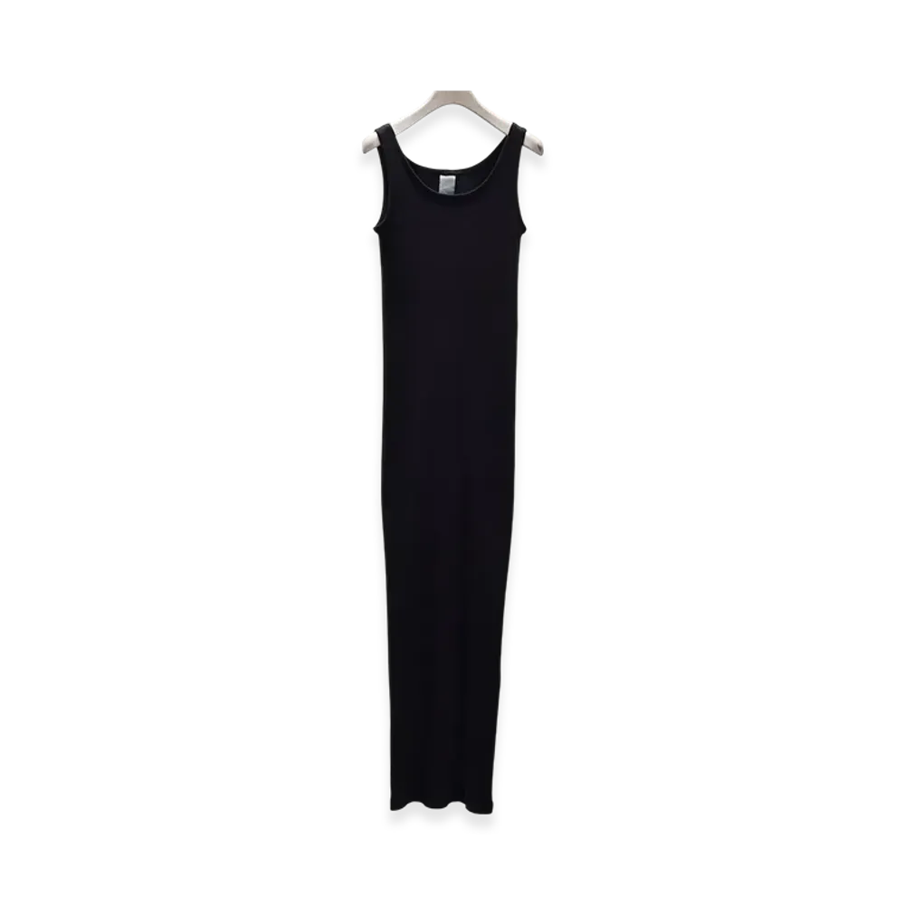 COMOLI Rib Dress SS25 "Black"