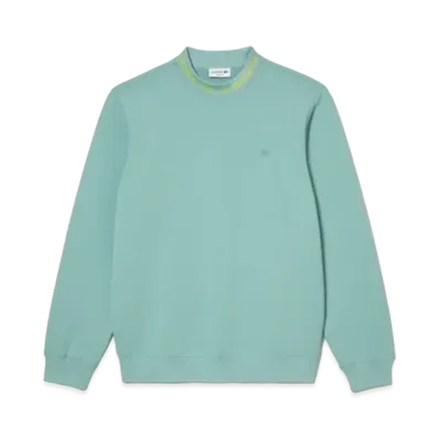 LACOSTE Jacquard Mock Neck Tech Sweat Pullover "Light Green"