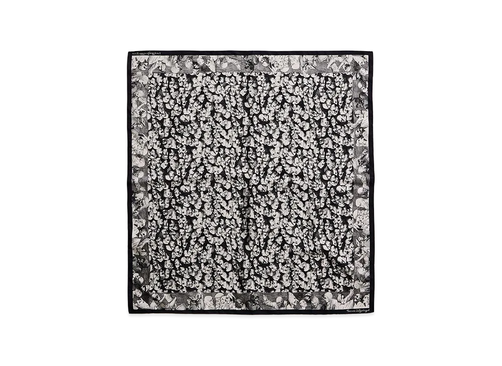 NICENESS P.Harti Printed Silk Scarf "Black/White"