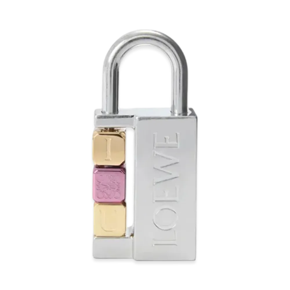 LOEWE Padlock Charm "Palladium"