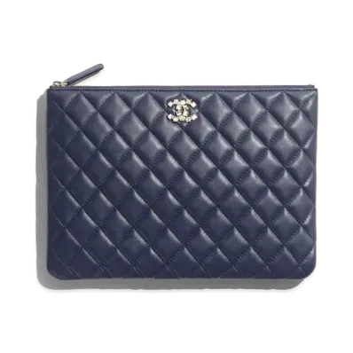 CHANEL Pouch Lambskin Strass "Navy Blue"