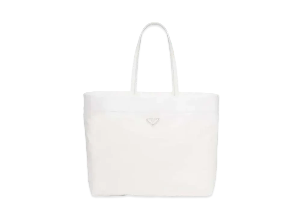 PRADA Re-Nylon And Saffiano Leather Tote Bag "White"