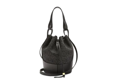LOEWE Balloon Bag In Anagram Jacquard And Calfskin "Anthracite / Black"