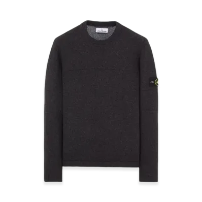 Stone Island 524A3 Lambswool Crewneck Knit - 23FW "Steel Grey Melange"