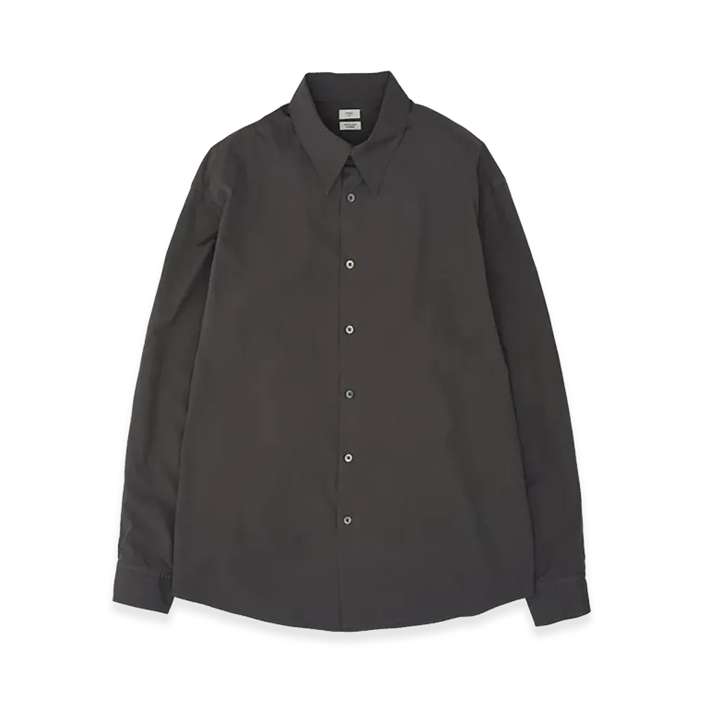 YOKE Suvin Gold Cotton Poplin Loose Fit Shirt "Charcoal"