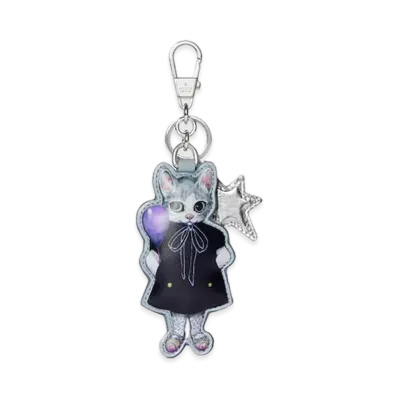 GUCCI x Higuchi Yuko Cat (Bo) KeychainJapan Exclusive "Light Blue/Beige/Dark Brown"