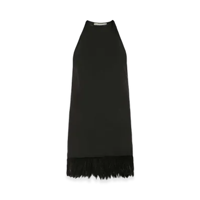 Saint Laurent Women's Crepe Mini Dress "Black"