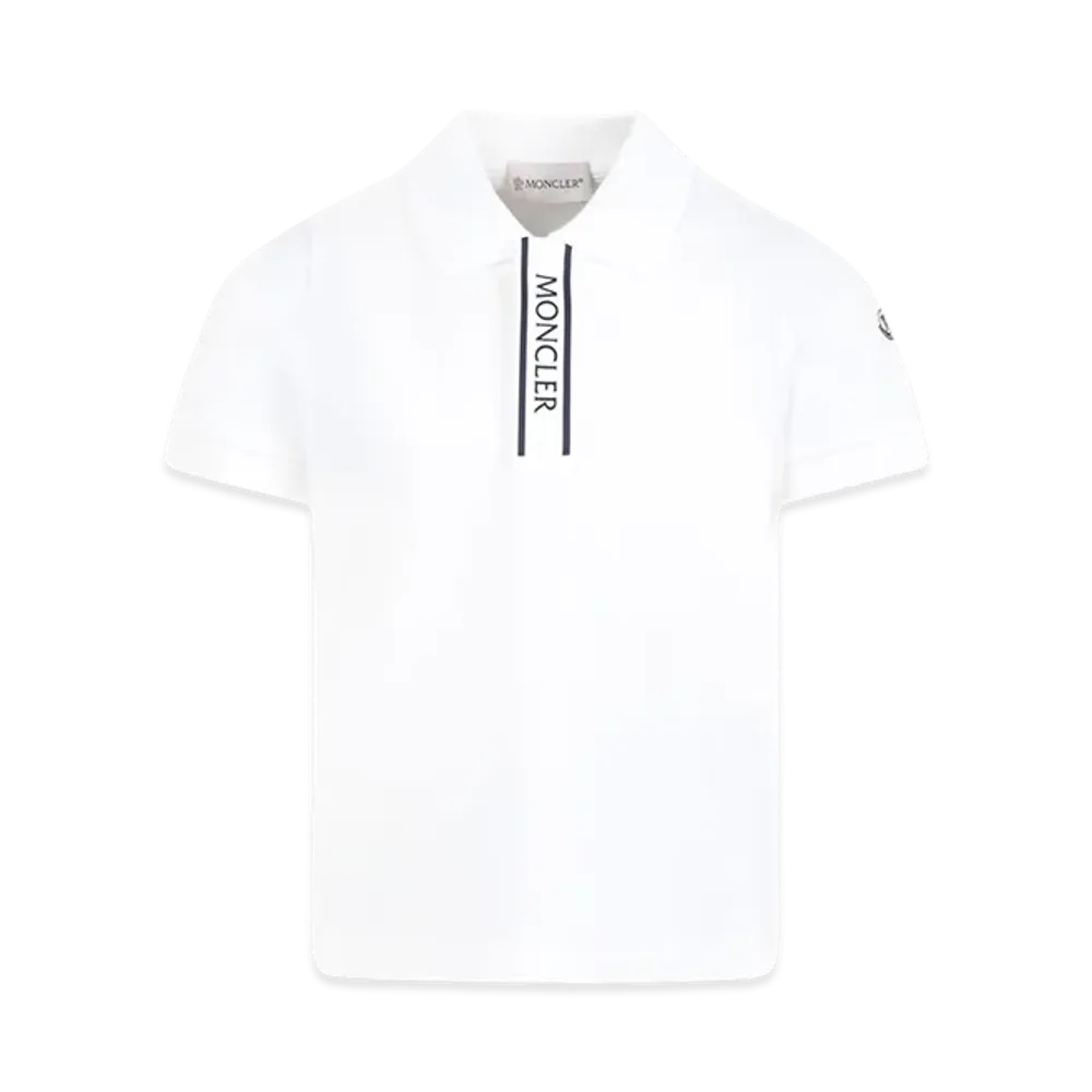 MONCLER Kids Logo Polo Shirt "White"