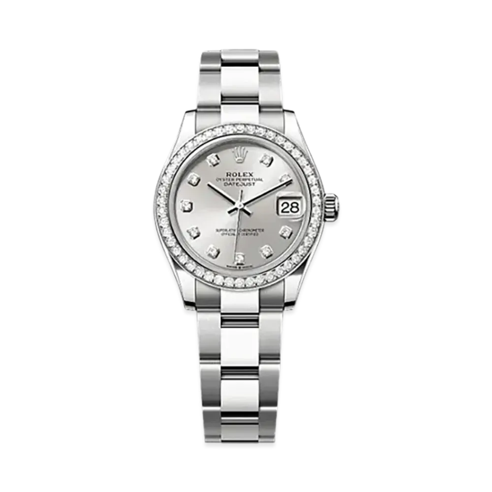 ROLEX Datejust 31 Oystersteel & White Gold Diamonds "Grey"