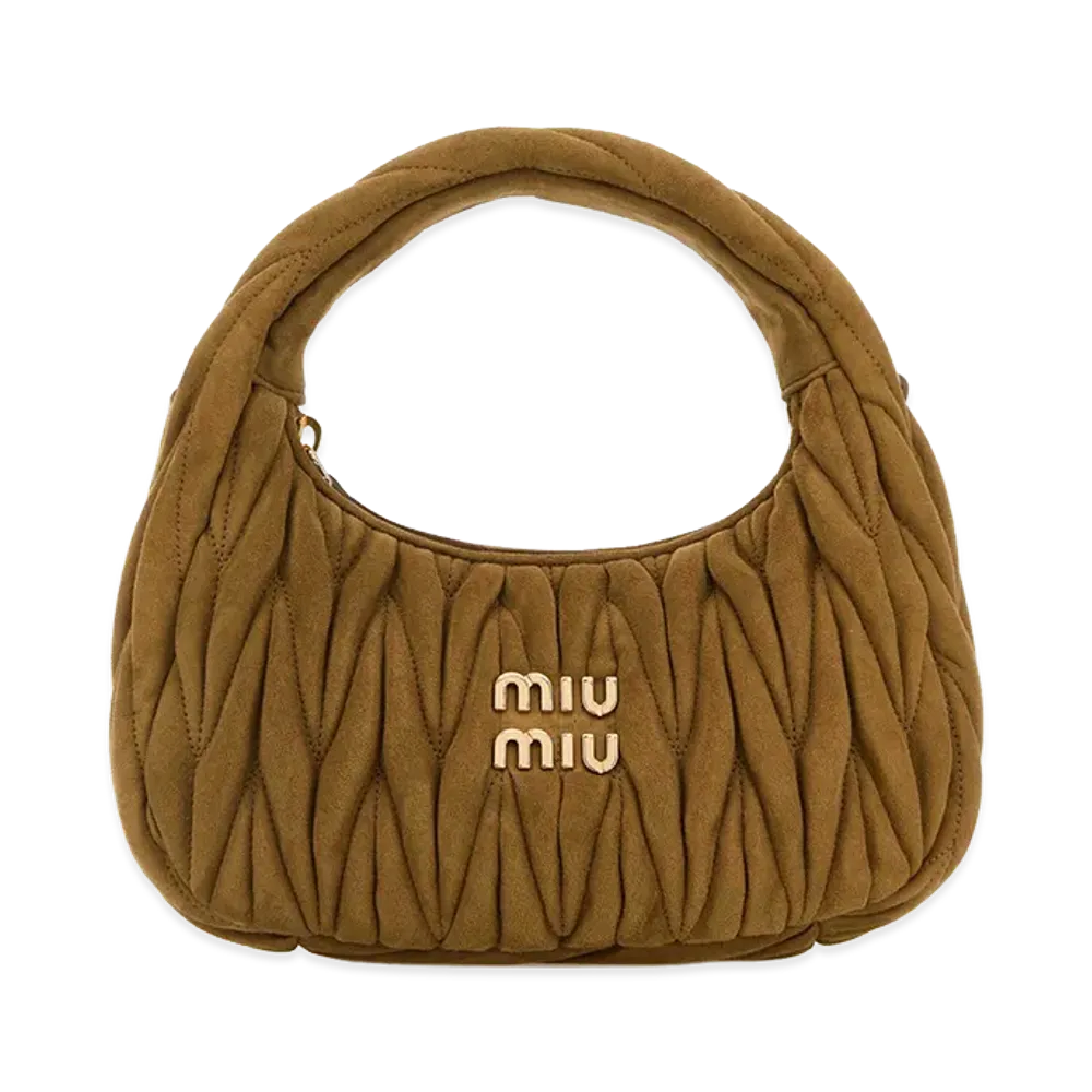 MIU MIU Women's Wander Matelass Nappa Leather Hobo Bag "Camel"