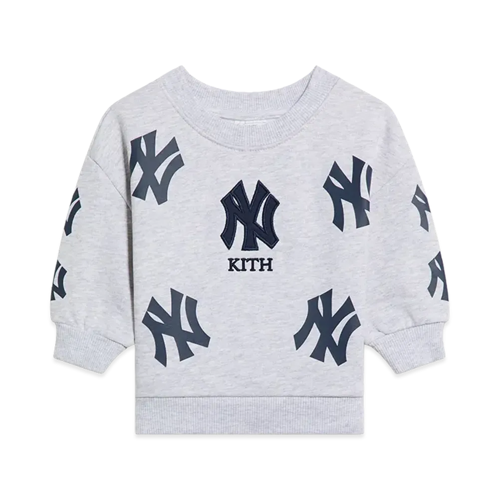 Kith x The New York Baby Yankees Nelson Crewneck "Light Heather Grey"