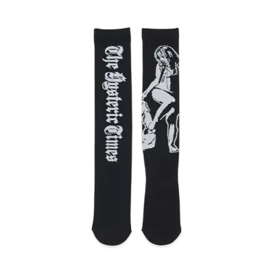 HYSTERIC GLAMOUR Hysteric Times Sheer High Socks "Black"
