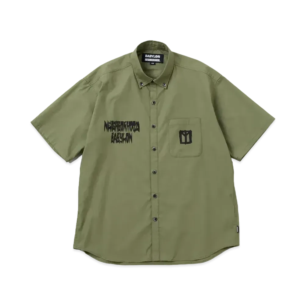 NEIGHBORHOOD x BABYLON . BD Shirt SS-2 "Olive Drab"
