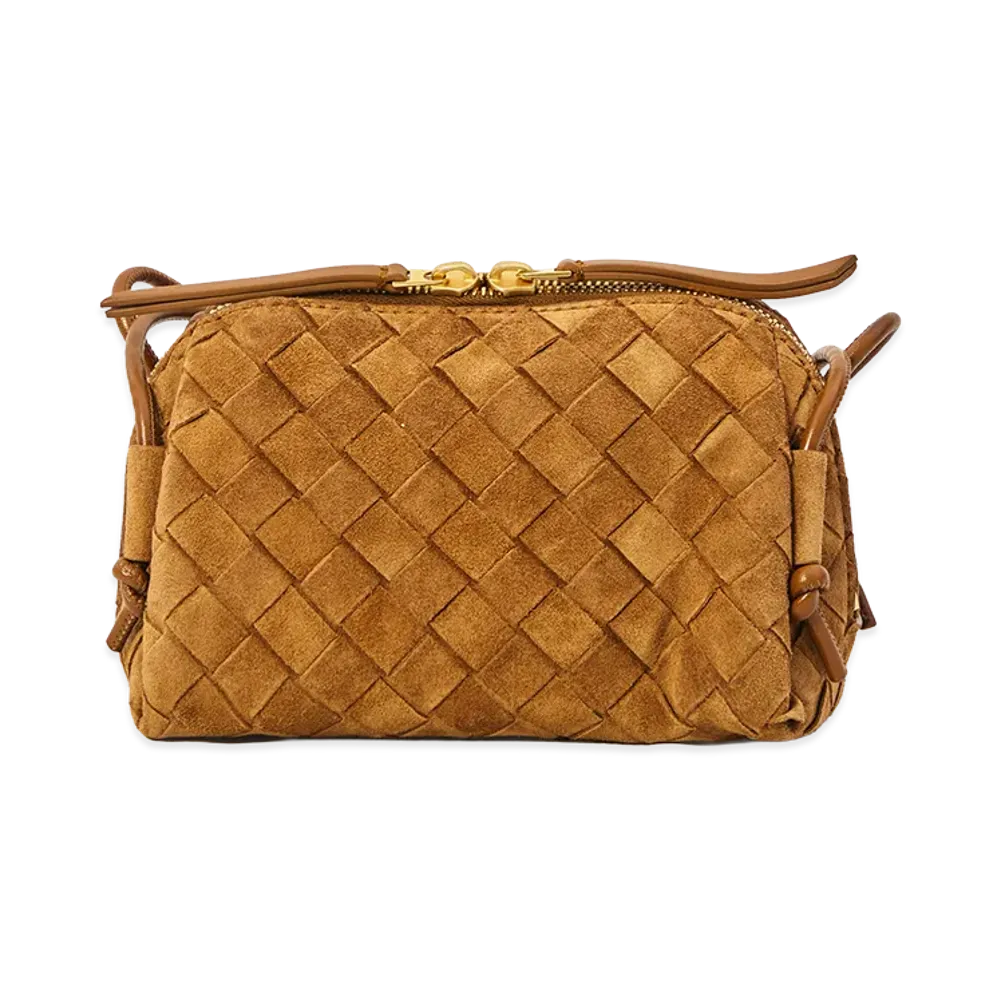 Bottega Veneta Women's Suede Concert Crossbody Bag "Camel"
