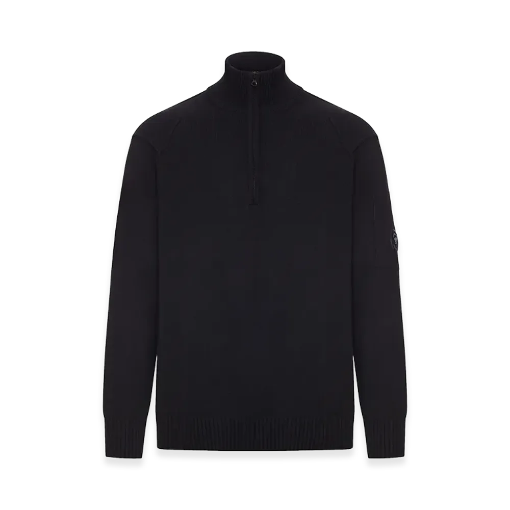 C.P. Company Wool Turtleneck Sweater With Zip "Black"