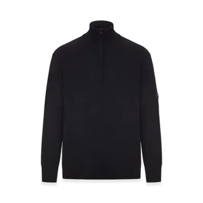 C.P. Company Wool Turtleneck Sweater With Zip "Black"