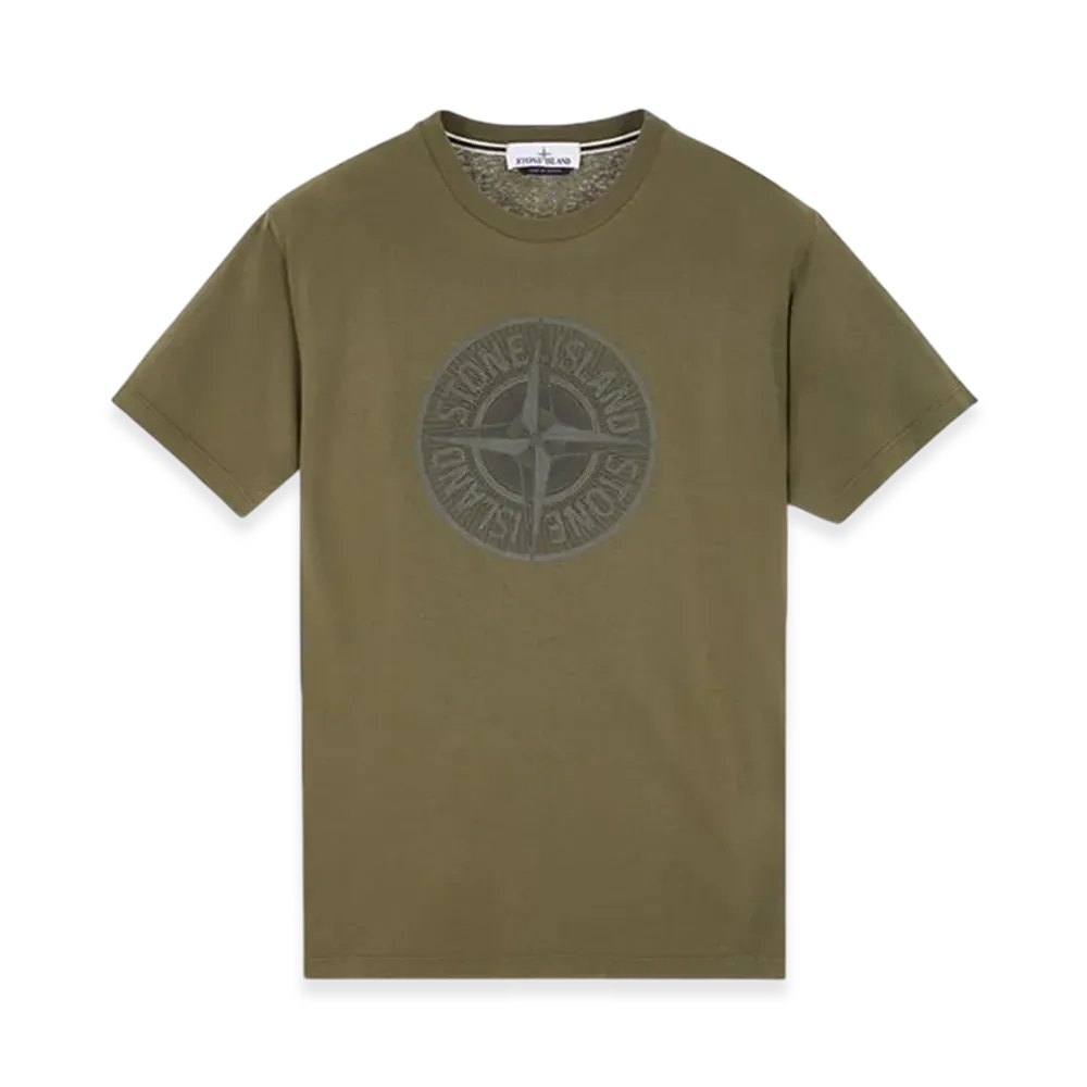 Stone Island 2NS92 Industrial Two Print Garment Dyed Short Sleeve T-Shirt - 23FW "Olive Green"