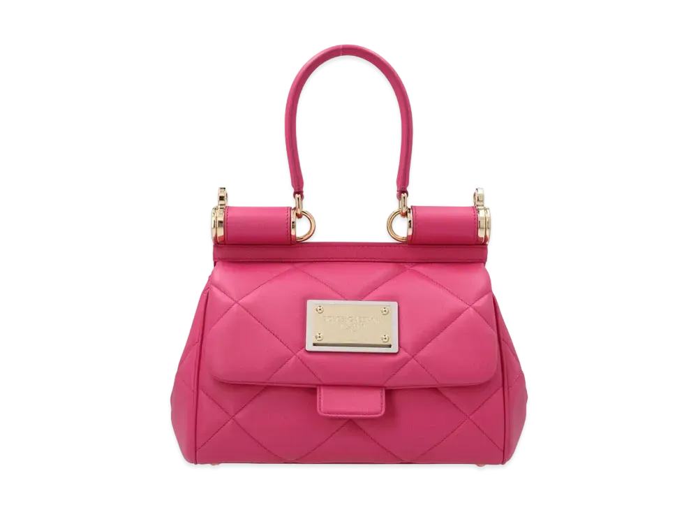 Dolce&Gabbana Nine Tissy Bag Medium Matrasse Aria Calfskin "Fuchsia"