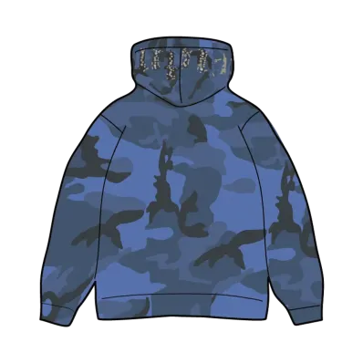 Supreme Overdyed Studded Hooded Sweatshirt "Blue Camo"