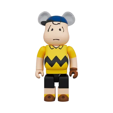 Bearbrick MLB x PEANUTS Charlie Brown (NEW YORK METS) 1000%