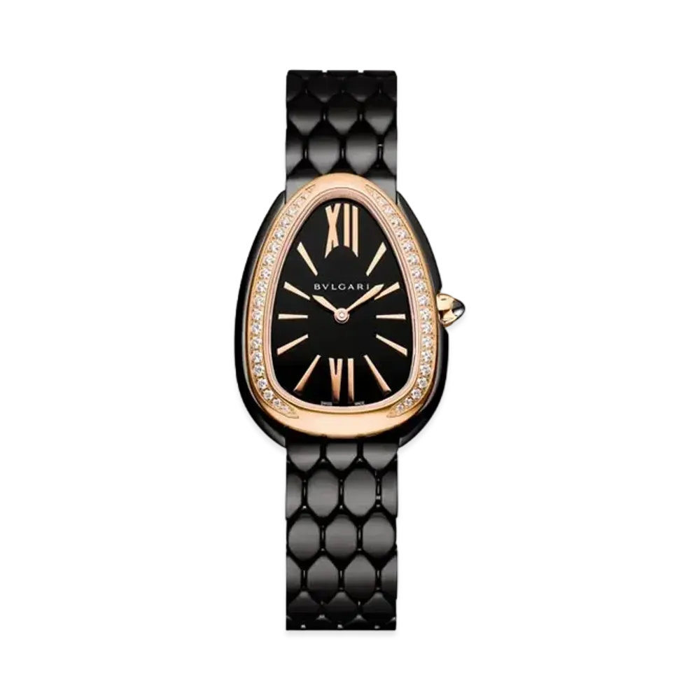 BVLGARI Serpenti Seduttori Watch "Stainless Steel/Pink Gold/Black"
