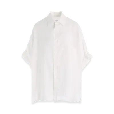 Y's Cotton Voile Viyella Dolman Sleeve Shirt "White"