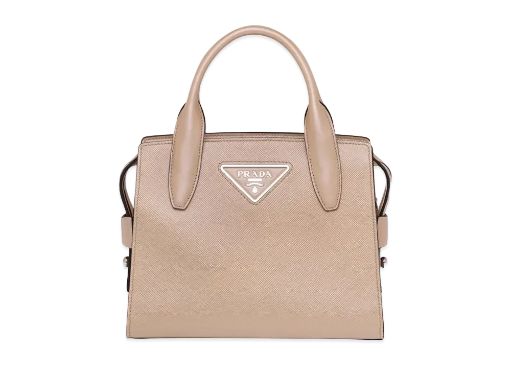 PRADA Saffiano Leather Kristen Handbag "Beige Pink"