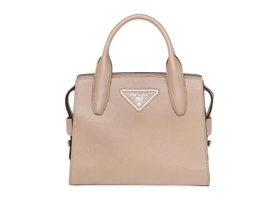 PRADA Saffiano Leather Kristen Handbag "Beige Pink"