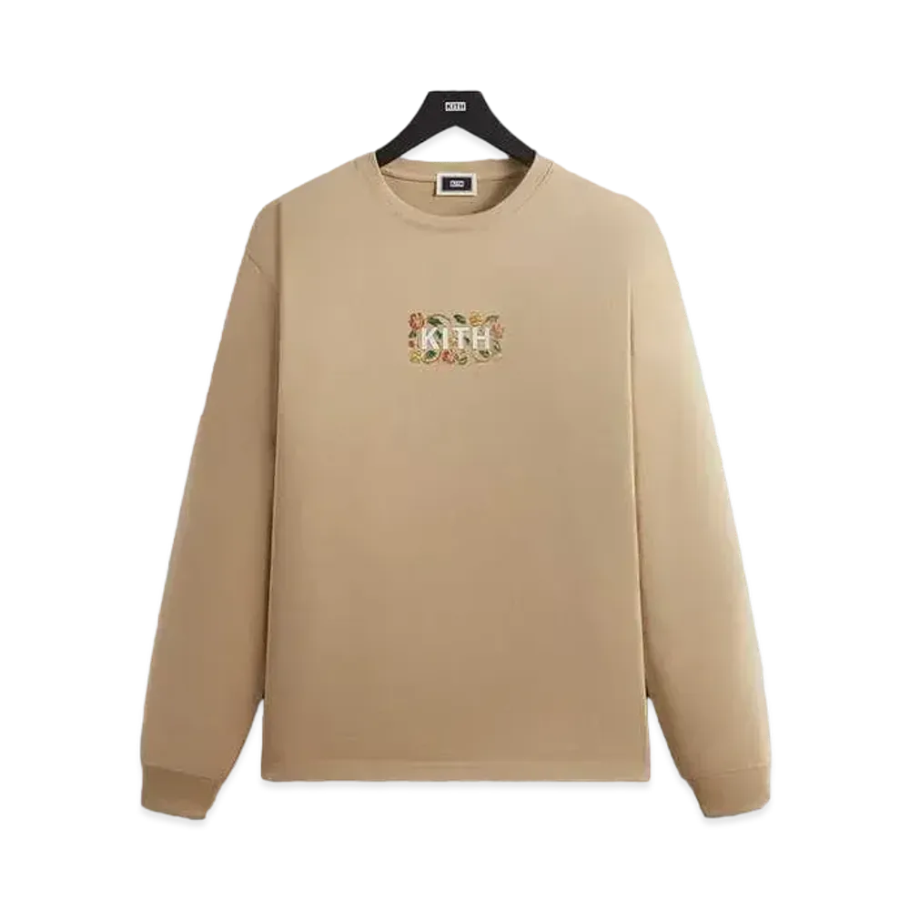 Kith Floral Classic Logo Long Sleeve Tee "Canvas"