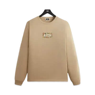 Kith Floral Classic Logo Long Sleeve Tee "Canvas"