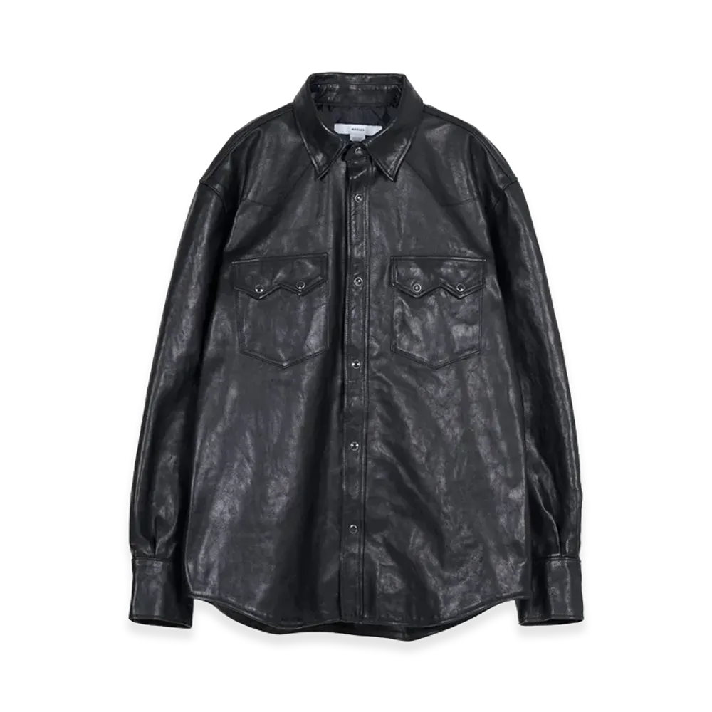 MASSES Horse Leather Shirt Vintage W "Black"