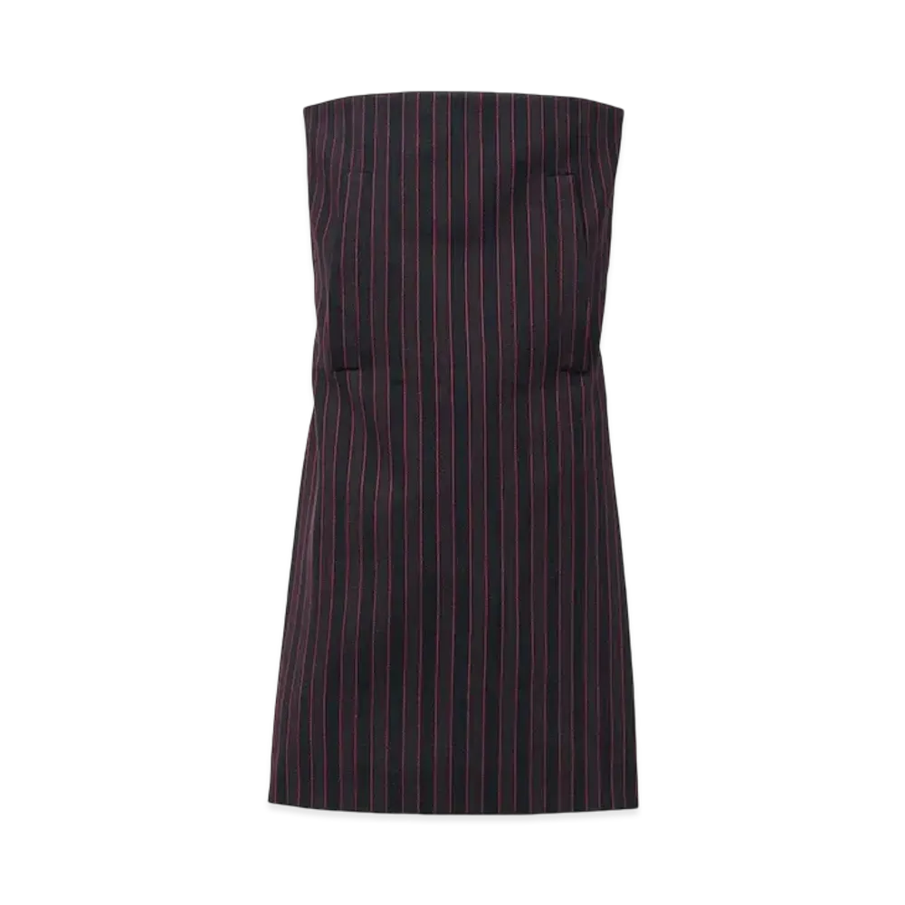 Alexander McQUEEN Pinstripe Mini Dress "BlackBurgundy"