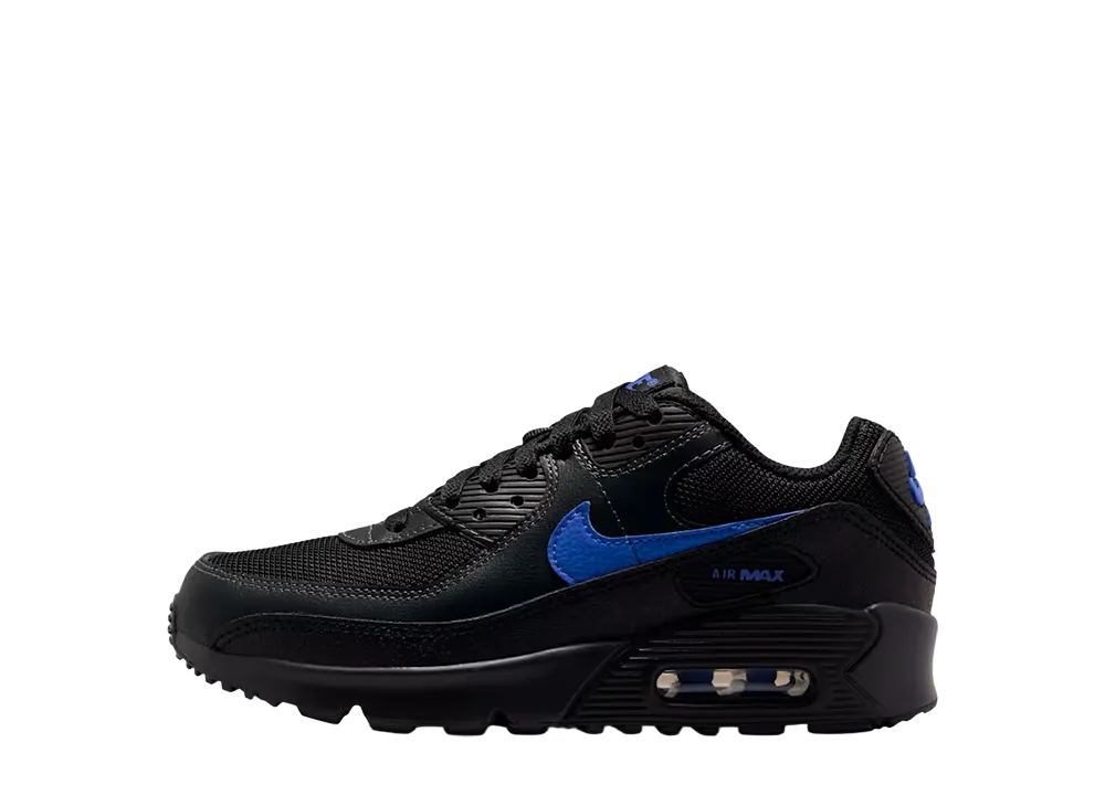 Nike GS Air Max 90 "Black/Dark Smoke Grey/Racer Blue"