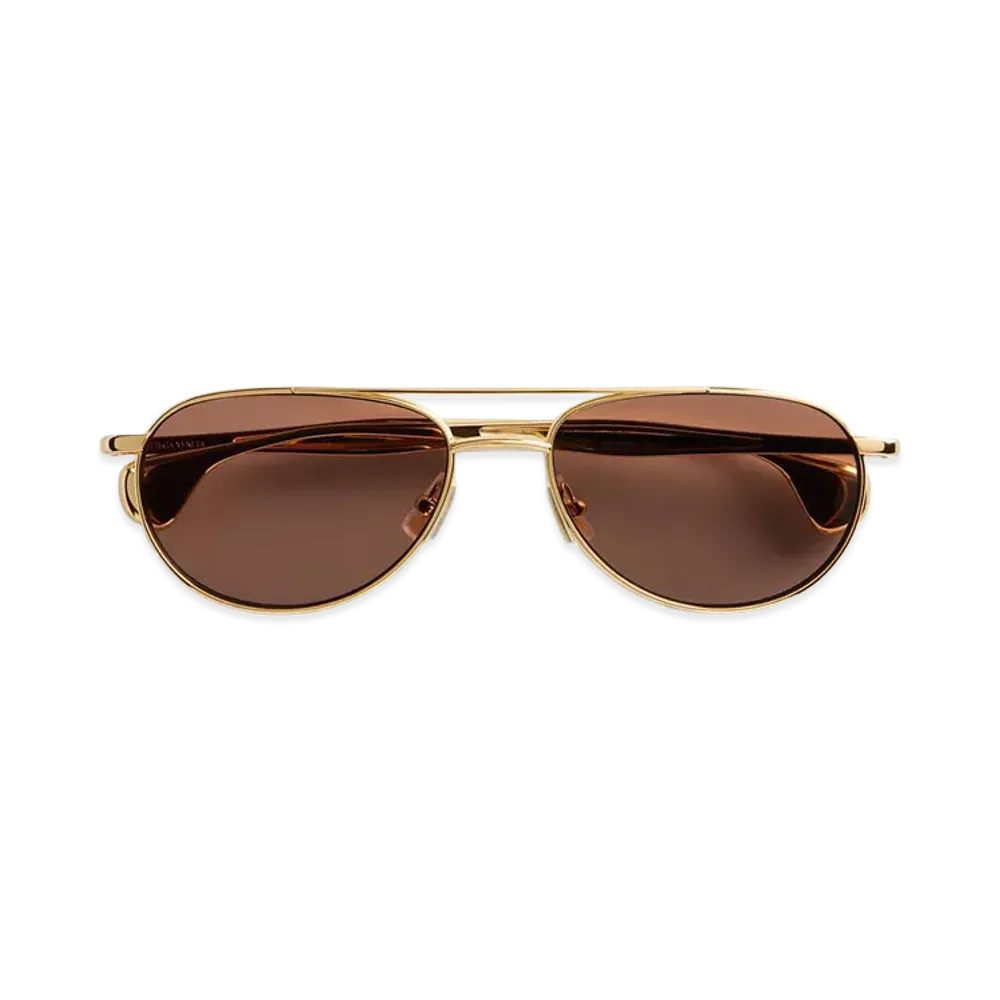 Bottega Veneta Fin Pilot Sunglasses "Gold/Brown"