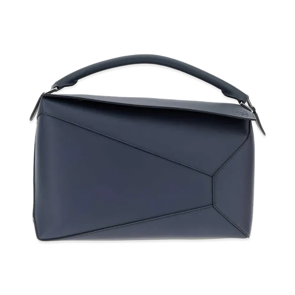 LOEWE Blue Leather Large Puzzle Edge Handbag "Blue"