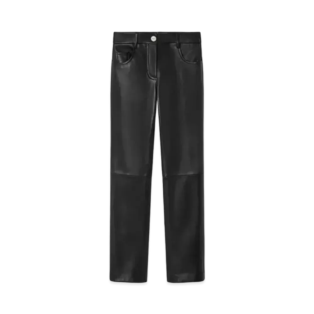 Versace Plonge Leather Crop Straight-Fit Pants "Black"