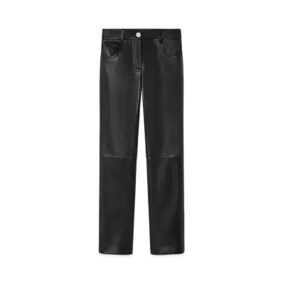 Versace Plonge Leather Crop Straight-Fit Pants "Black"