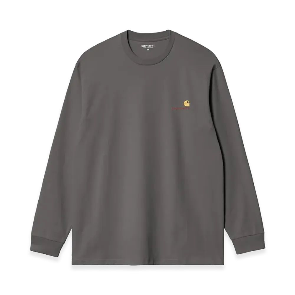 Carhartt WIP L/S American Script T-Shirt "Graphite"