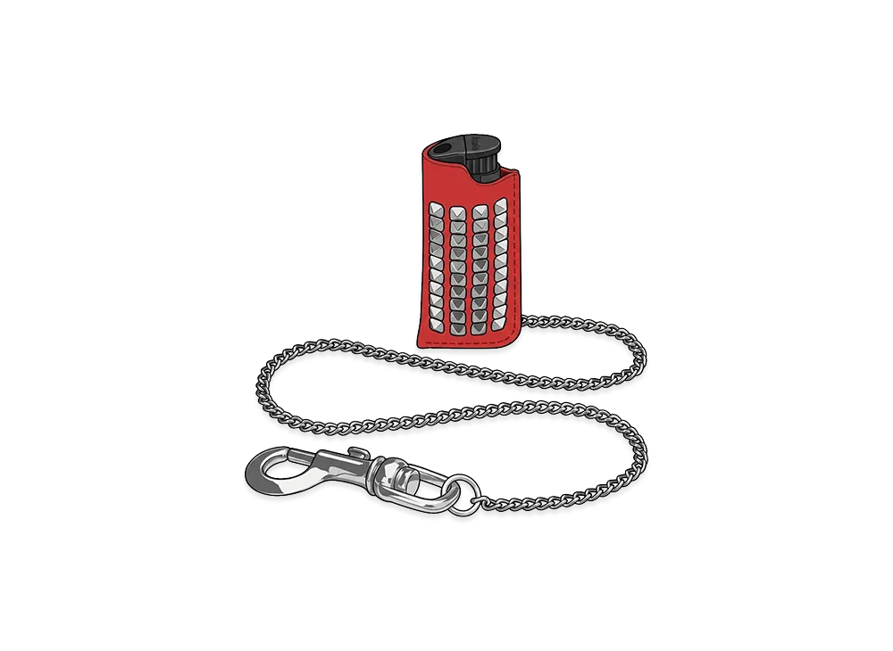 Supreme Studded Leather Lighter Holder "Red"