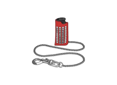 Supreme Studded Leather Lighter Holder "Red"