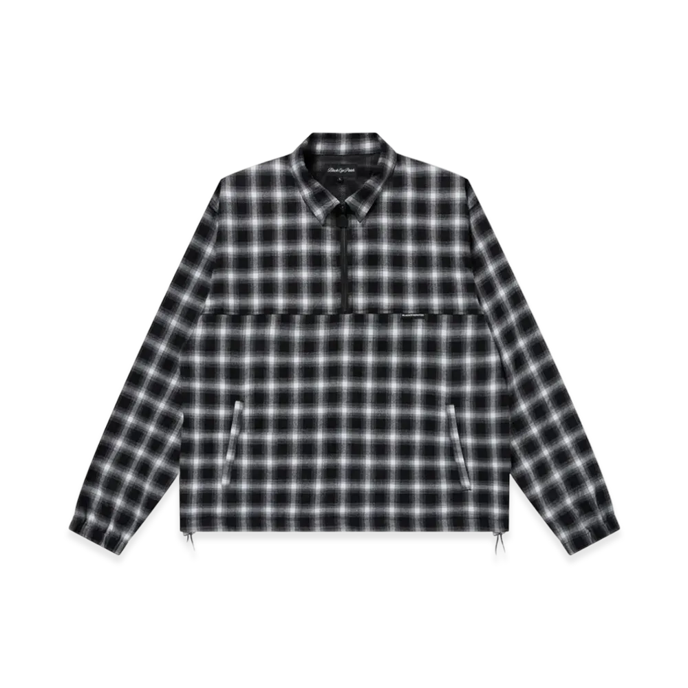 BlackEyePatch Collared Half Zip Flannel Pullover "Black"