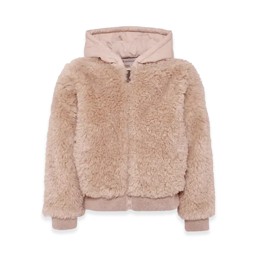 MONCLER Kids Logoed Hooded Sweat Jacket "Beige"